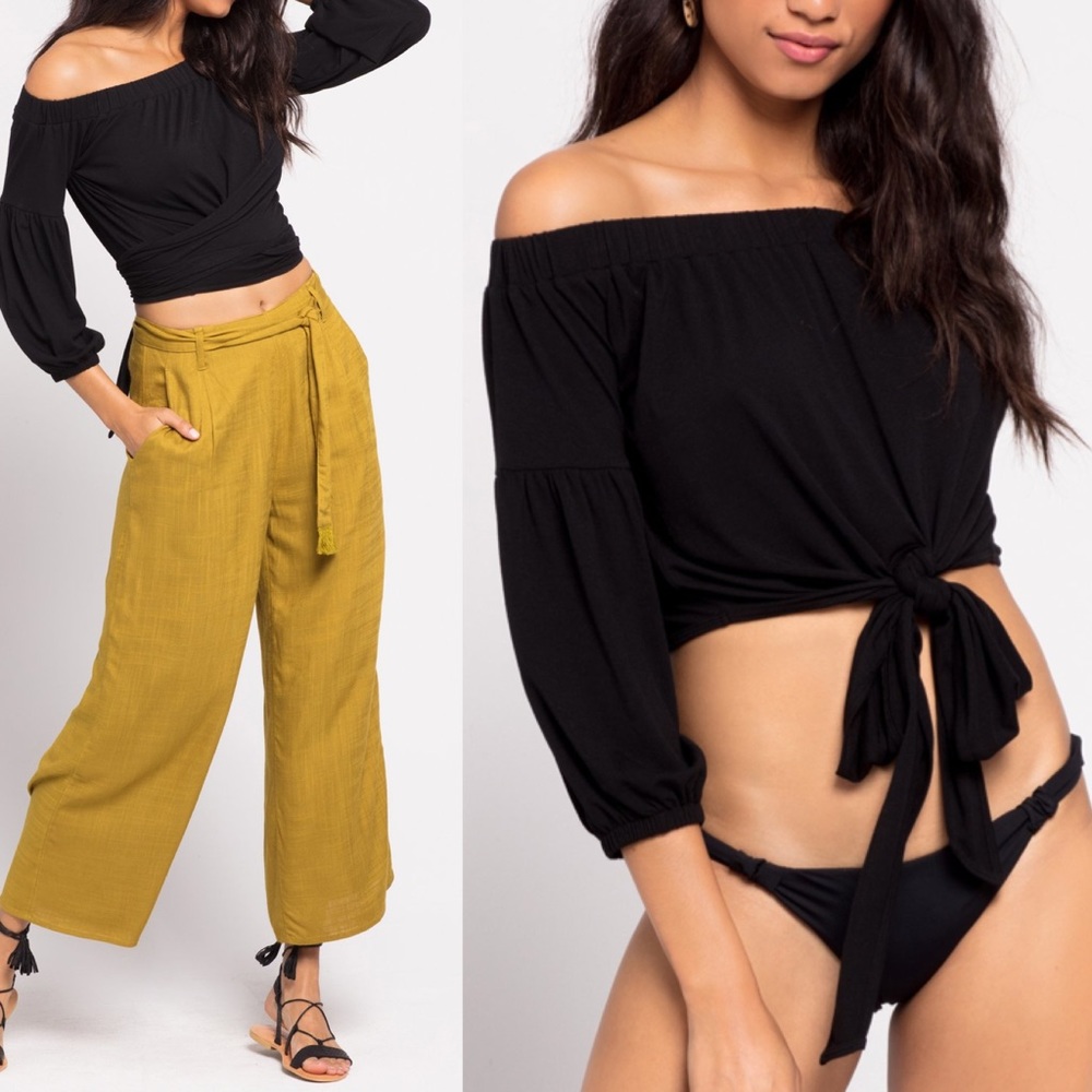 L*SPACE Black Malibu Top NWT XS